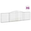 vidaXL Schanskorven 6 st gewelfd 400x30x100/120 cm ijzer