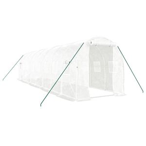 vidaXL Tuinkas met stalen frame 16 m&sup2; 8x2x2 m wit