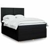 vidaXL Boxspring met matras stof zwart 140x200 cm