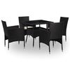 vidaXL Meubelset 5 st Zwart