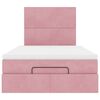 vidaXL Ottoman bed met matrassen en LED's 120x190cm fluweel roze