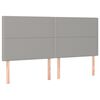 vidaXL Hoofdbord LED 200x5x118/128 cm stof lichtgrijs