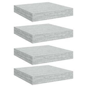 vidaXL Wandschappen 4 st zwevend 23x23,5x3,8 cm MDF betongrijs