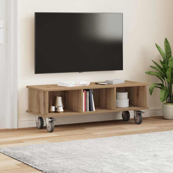 vidaXL TV-standaard Artisan Eiken 100 x 35 x 35 cm Bewerkt hout