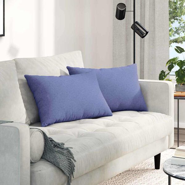 vidaXL Sofa Kussens 2 stuks Blauw 60 x 40 cm Stof