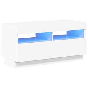 vidaXL Tv-meubel met LED-verlichting 80x35x40 cm hoogglans wit
