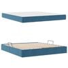 vidaXL Opbergbed met matras Donkerblauw 160 x 200 cm Fluweel