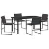 vidaXL Tuin eettafelset 5 pcs Zwart 140 x 70 x 73 cm