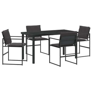 vidaXL Tuin eettafelset 5 pcs Zwart 140 x 70 x 73 cm