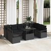 vidaXL Tuin Sofa Set met opslag 10 pcs Zwart Poly riet