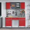 vidaXL Werk Cabinet 7 pcs Rood 150 x 55 x 200 cm Bewerkt hout en staal