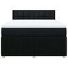 vidaXL Boxspring met matras stof zwart 160x200 cm