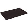 vidaXL Wastafelblad 80x50x(2-4) cm behandeld massief hout donkerbruin