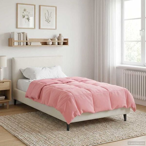 vidaXL Vol jaar dekbed Gekwilt Roze 135 x 200 cm Microfiber