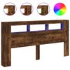 vidaXL Hoofdeinde met LED 200x18,5x103,5 cm bewerkt hout gerookt eiken
