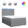 vidaXL Boxspring met matras stof lichtgrijs 140x200 cm