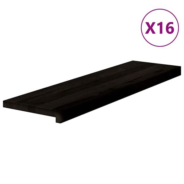 vidaXL Traptreden 16 st 90x25x2 cm massief eikenhout donkerbruin