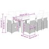 vidaXL 9-delige Bistroset met kussens poly rattan grijs