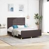 vidaXL Bedframe met hoofdeinde Donkerbruin 140 x 200 cm Stof