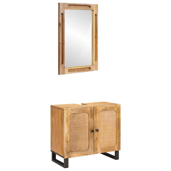 vidaXL Badkamer Sets met opslag 2 pcs Bruin Massief Mango Hout