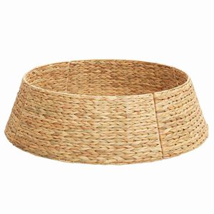 vidaXL Kerstboomkraag Rond Bruin 90 x 90 x 28 cm Waterhyacint