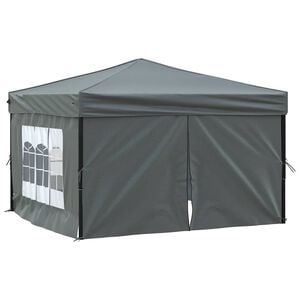 vidaXL Partytent inklapbaar met zijwanden 3x3 m antracietkleurig