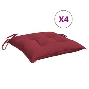 vidaXL Stoelkussens 4 st 40x40x7 cm oxford stof wijnrood