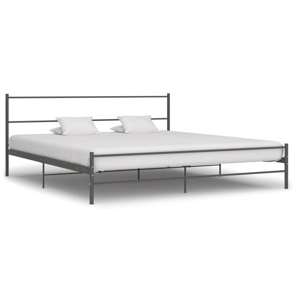vidaXL Bedframe metaal grijs 200x200 cm