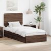 vidaXL Opslag bed met hoofdeinde Bruin Eiken 90 x 200 cm Bewerkt hout