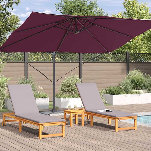 vidaXL Parasol Bordeaux Rood 351 x 250 x 260 cm Polyester en Aluminium