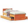 vidaXL Bedframe zonder matras met hoofdbord grenenhout bruin 100x200cm
