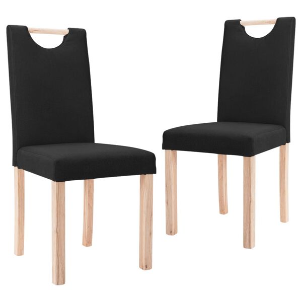 vidaXL Eetkamerstoelen 2 st stof zwart