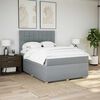 vidaXL Boxspring met matras stof lichtgrijs 140x200 cm