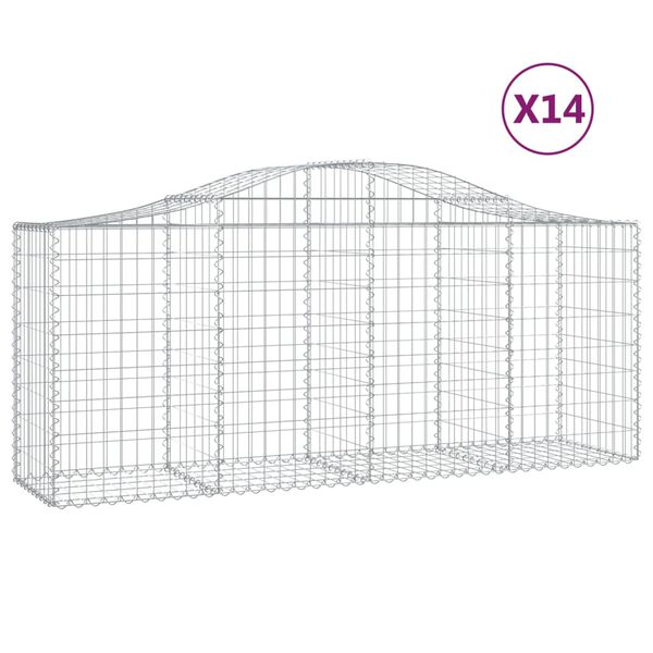 vidaXL Schanskorven 14 st gewelfd 200x50x80/100 cm ijzer