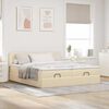 vidaXL Ottoman bed met matrassen en LED's 200x200cm stof cr&egrave;mekleurig