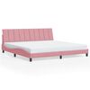 vidaXL Bedframe met LED zonder matras "Hanko" fluweel roze 200x200 cm