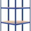 vidaXL Hoekrek 4-laags staal en bewerkt hout blauw