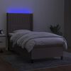 vidaXL Boxspring met matras en LED stof taupe 90x190 cm