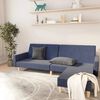 vidaXL Slaapbank 2-zits met voetenbank stof blauw