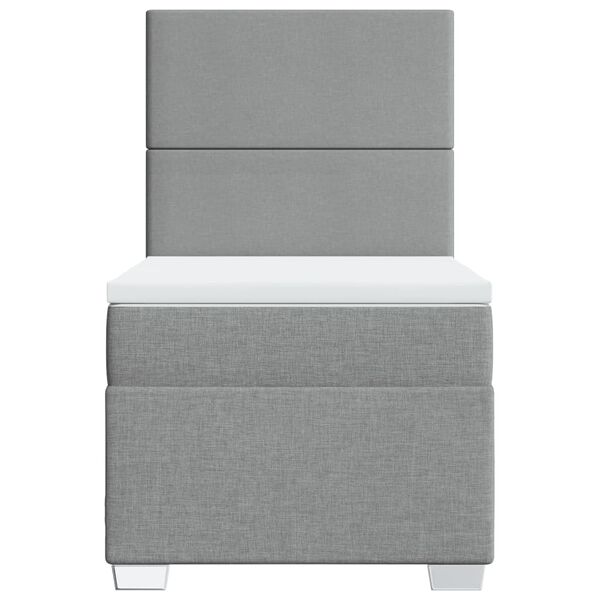 vidaXL Boxspring met matras stof lichtgrijs 80x200 cm