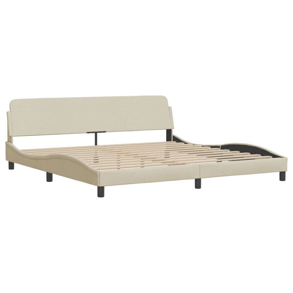 vidaXL Bedframe "Dover" stof cr&egrave;mekleurig 200x200 cm
