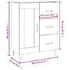 vidaXL Dressoir 69,5x34x90 cm bewerkt hout grijs sonoma eikenkleurig