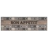 vidaXL Keuken Vloerkleed Grijs bon appetit 150 x 45 cm 100% Polyamide