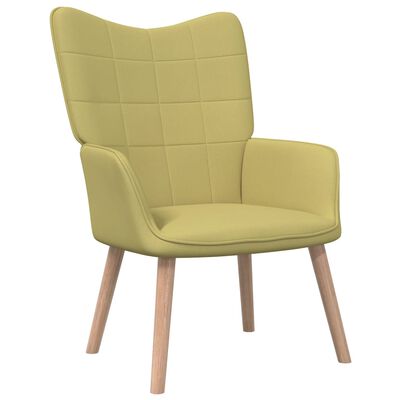 vidaXL Relaxstoel met voetenbank stof groen