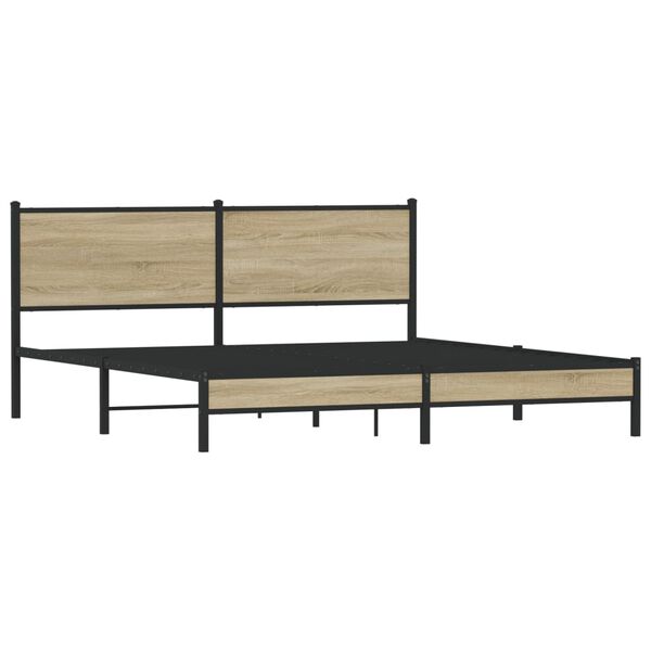 vidaXL Bedframe zonder matras metaal sonoma eikenkleurig 183x213 cm