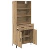 vidaXL Hoge kast Artisan Eiken 69,5 x 34 x 180 cm Bewerkt hout