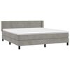 vidaXL Boxspring met matras fluweel lichtgrijs 160x200 cm