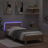 vidaXL Bedframe met hoofdbord en LED sonoma eikenkleurig 90x190 cm