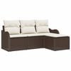 vidaXL Tuin Sofa Set 4 st Bruin poly rattan