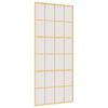 vidaXL Schuifdeur 90x205 cm mat ESG-glas en aluminium goudkleurig